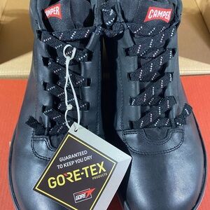 Camper Black Leather GORE-TEX Lace-Up Sneakers